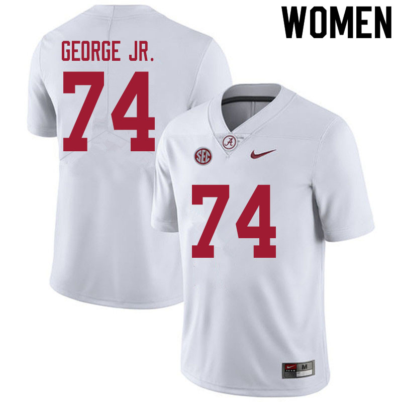 Alabama Crimson Tide Women's Damieon George Jr. #74 White NCAA Nike Authentic Stitched 2020 College Football Jersey SU16S43UJ
